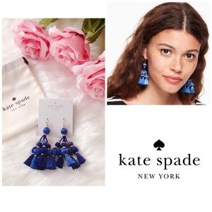 💎HP!!💎 NWT KSNY Pretty Poms Blue Tassel Earrings